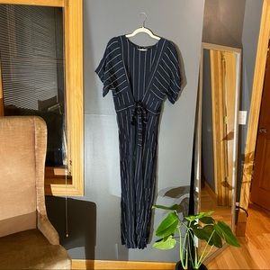 J. Crew Striped Navy Jumpsuit